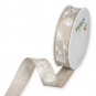 Leinen-Druckband "Blten", Farbe: Wei