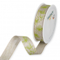 Leinen-Druckband "Blten", Farbe: Grn