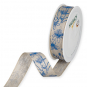 Leinen-Druckband "Blten", Farbe: Blau