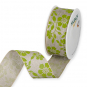 Leinen-Druckband "Blten", Farbe: Grn
