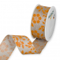 Leinen-Druckband "Blten", Farbe: Orange