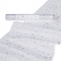 Organza Glitterdruck "Sterne", Farbe: Wei/Silber