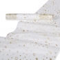 Organza Glitterdruck "Sterne", Farbe: Creme/Gold