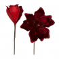 Samt-Blüten, Farbe: Dunkelrot/Rot Glitter