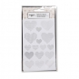 Papier-Sticker Herzen, Farbe: weiß/silber