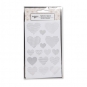 Papier-Sticker Herzen, Farbe: wei/silber