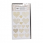 Papier-Sticker Herzen, Farbe: wei/gold