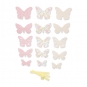 Papierschmetterlinge Deko-Set DIY, Farbe: rosa/gelb