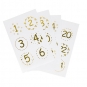 Papier-Sticker "1-24", Farbe: Wei/Gold