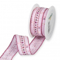 Baumwollband mit Perlchen, Farbe: Rose