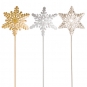 Metall-Stecker "Eiskristall", Farbe: Gold Glitter/Champagner/Silber Glitter