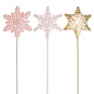 Metall-Stecker "Eiskristall", Farbe: Altrosa/Gold/Pastellrosa