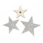 Magnet-Deko "Glitter Sterne", Farbe: Silber Glitter
