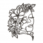 Paper Cutting "Flower Head", Farbe: Schwarz