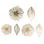 Paper Cutting "Blüten/Blätter" 6 Stück, Farbe: Gold