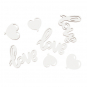 Holz-Streudeko "love" 12 Teile, Farbe: Wei