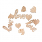 Holz-Streudeko "love" 12 Teile, Farbe: Natur