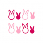 Filzsortiment "Hasenkpfe" 24 Stck, Farbe: Rosa/Pink