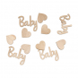 Holz-Streudeko "Baby" 18 Teile, Farbe: Natur