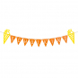Wimpelgirlande "SCHULKIND", Farbe: Orange/Gelb