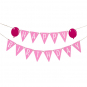 Wimpelgirlande "BIRTHDAY", Farbe: Rosa/Pink