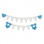 Wimpelgirlande "BABY", Farbe: Hellblau/Creme