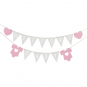 Wimpelgirlande "BABY", Farbe: Rosa/Creme