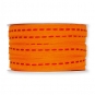 Strukturband mit Steppstreifen / formbarer Drahtkante, Farbe: orange/rot