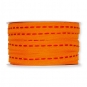 Strukturband mit Steppstreifen / formbarer Drahtkante, Farbe: orange/rot