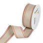Leinenband mit Randstreifen, Farbe: Natur/Rosenholz