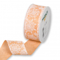 Druckband "Eiskristalle", Farbe: Apricot/Wei