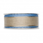Leinenband mit Bogenkanten, Farbe: Natur/Blau
