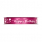 Taftband  "Happy Birthday", Farbe: pink/wei