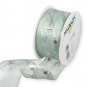 Organza Druckband "Sterne", Farbe: Mint/Silber