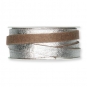 Filzband mit Metallic-Foliendruck, Farbe: hellbraun/silber