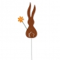 Drahtstecker "Hase mit Blume", Farbe: Braun