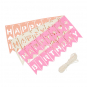 DIY Wimpel-Girlande "HAPPY BIRTHDAY" 3 Stück, Farbe: Rosa/Apricot/Creme