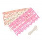 DIY Wimpel-Girlande "HAPPY BIRTHDAY" 3 Stck, Farbe: Rosa/Apricot/Creme