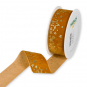 Samt-Druckband "Sterne", Farbe: Cognac/Gold