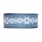 Druckband "Sterne", Farbe: Rauchblau/Wei