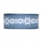 Druckband "Sterne", Farbe: Rauchblau/Wei