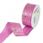 Druckband "Sterne" Baumwoll-Optik, Farbe: Pink/Gold