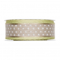 Leinen-Druckband "Punkte", Farbe: Natur/Pastellgrn/Wei