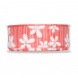 Druckband "Blten" 35 mm, Farbe: coral / wei