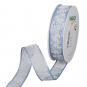 Transparentes Druckband " Bltter", Farbe: Blau/Wei