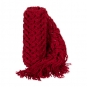 Deko-Strickband mit Fransen, Farbe: weinrot