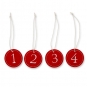 Filz-Hänger "Zahlen 1-4", Farbe: Rot/Weiß