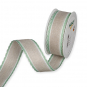 Leinenband mit Bogenkanten, Farbe: Mint/Wei/Leinen