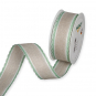 Leinenband mit Bogenkanten, Farbe: Mint/Wei/Leinen