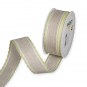 Leinenband mit Bogenkanten, Farbe: Pastellgrn/Wei/Leinen